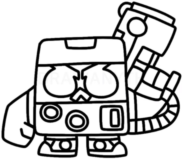 Kolorowanka Zabawny Robot z Futurystyczną Bronią - Idealna dla Dzieci i Dorosłych