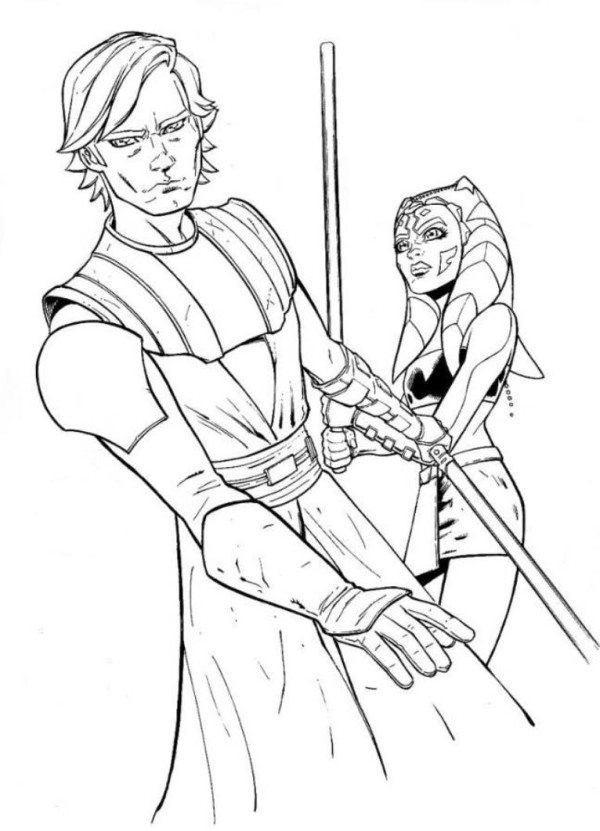 Kolorowanka Anakin i Ahsoka - Przygoda w Galaktyce