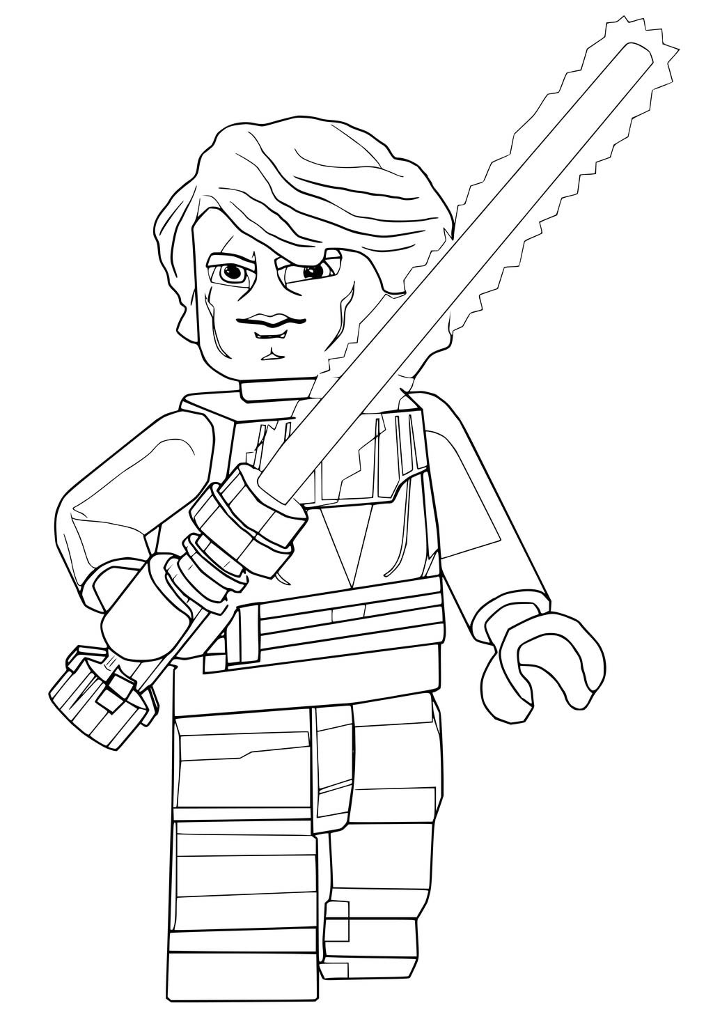 Kolorowanka LEGO: Mistrz Jedi z Świetlnym Mieczem