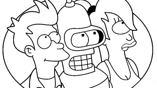 Kolorowanka Futurama: Fry, Bender i Leela - Kreatywna Zabawa