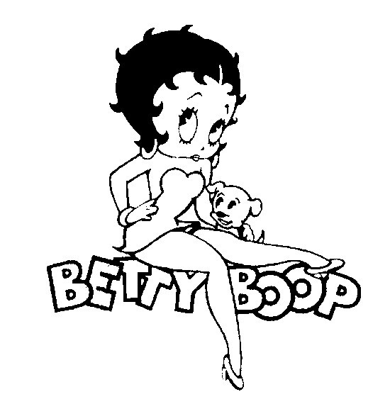 Kolorowanka z Betty Boop i Jej Pieskiem - Pobierz i Koloruj!