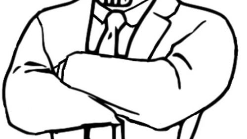 Kolorowanka Tajemniczy Bohater w Garniturze - Pobierz i Drukuj