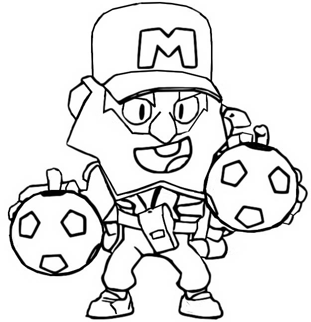 Kolorowanka Coach Mike z Brawl Stars - Kreatywna Zabawa dla Dzieci