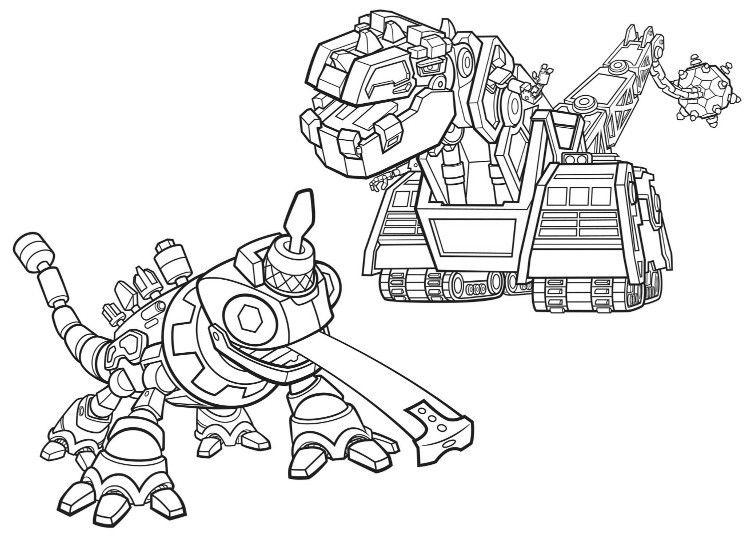 Kolorowanka Robotyczne Dinozaury i Czołgi - Pobierz i Koloruj!