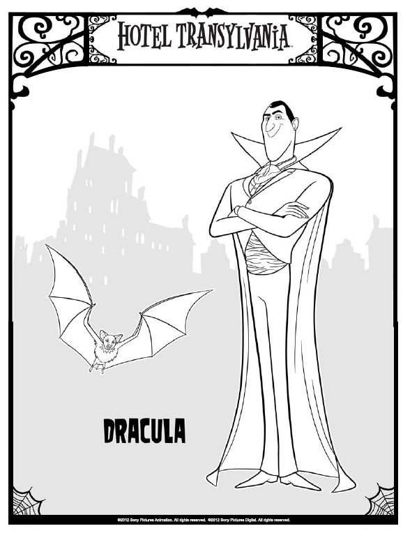 Kolorowanka Dracula z Hotelu Transylwania - Kreatywna Zabawa dla Dzieci