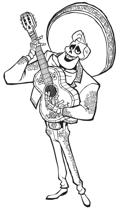 Kolorowanka Mariachi z Gitarą - Odkryj Radość Kolorowania