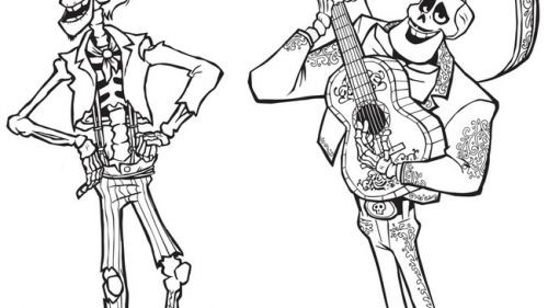 Kolorowanka Meksykańskie Postacie - Dzień Zmarłych