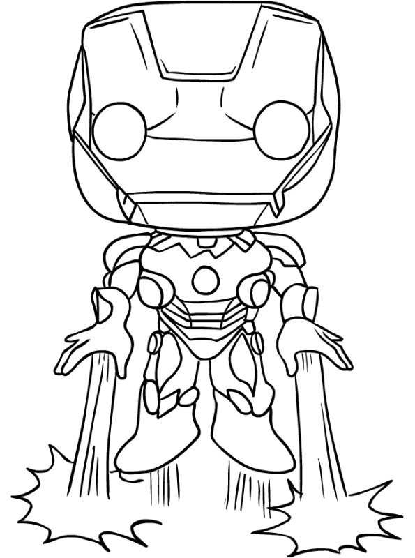 Kolorowanka Funko Pop Iron Man - Marvel do Druku