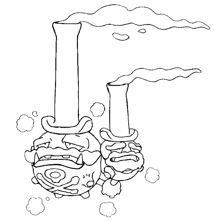 Galarian Weezing - Zabawna Kolorowanka do Druku dla Dzieci i Dorosłych
