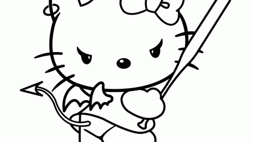 Uroczy Kot z Rogami do Kolorowania - Pobierz i Koloruj