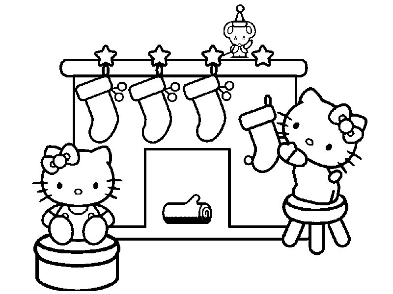 Magiczne Święta z Hello Kitty - Kolorowanka do Druku