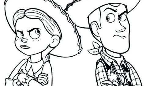 Kolorowanka Woody i Jessie z Toy Story - Drukuj i Koloruj!