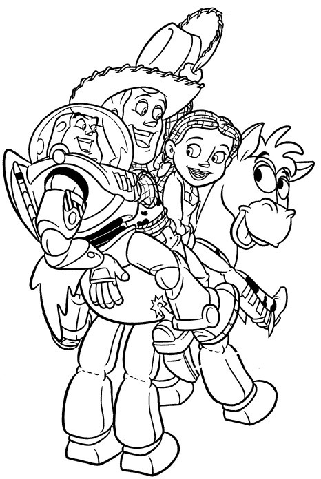 Kolorowanka Toy Story: Przyjaciele na Koniku - Pobierz i Koloruj!