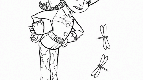 Kolorowanka Jessie z Toy Story: Kreatywna Zabawa z Ważkami