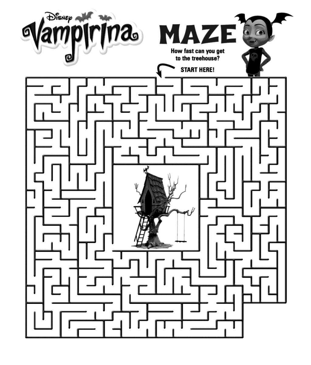 Vampirina i Tajemniczy Labirynt – Kolorowanka do Druku