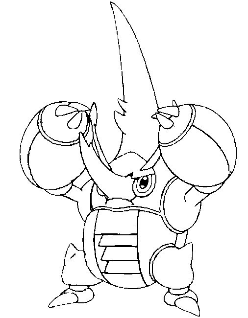 Kolorowanka Pokémon: Zapaśnik z Długim Rogiem do Druku