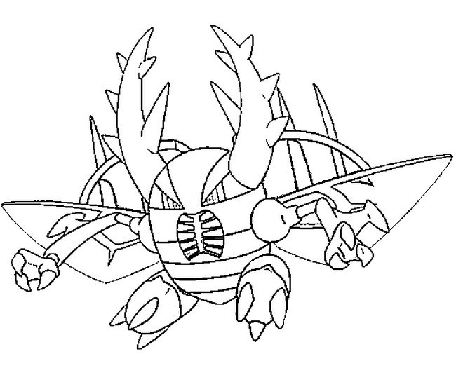 Kolorowanka Mega Pinsir - Fantastyczny Stwór do Druku
