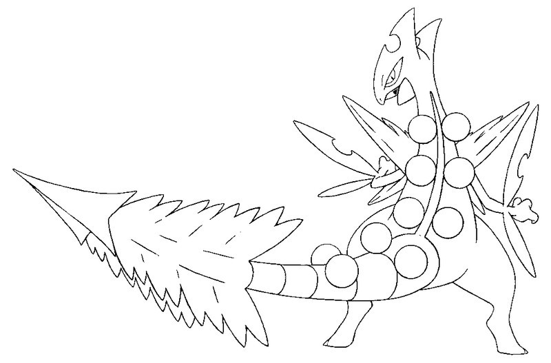 Fantastyczna Kolorowanka Mega Sceptile Pokémon - Pobierz i Koloruj