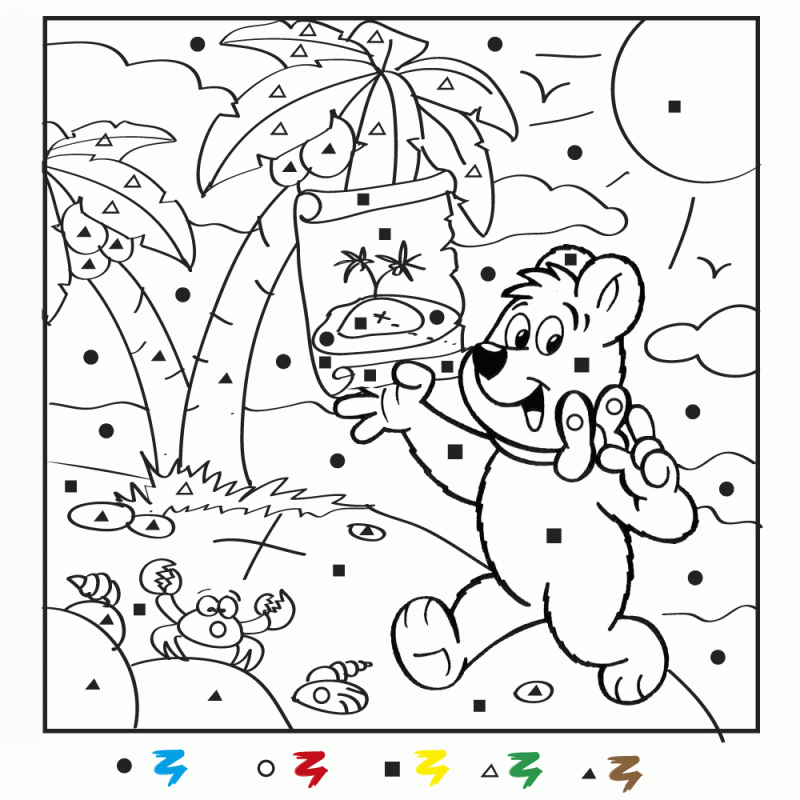 Przyjazny Miś na Plażowej Przygody - Kolorowanka do Druku