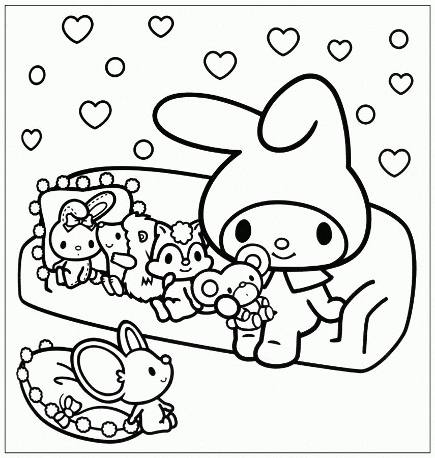 Kolorowanka My Melody z Przyjaciółmi - Kreatywna Zabawa dla Dzieci