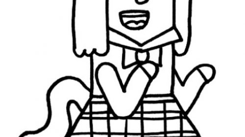 Kolorowanka: Urocza Dziewczynka z Kotem – Kreatywna Zabawa dla Dzieci