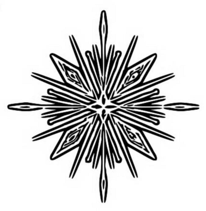 Stylizowany Płatek Śniegu - Kolorowanka do Druku