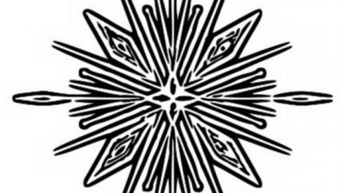 Stylizowany Płatek Śniegu - Kolorowanka do Druku