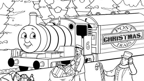 Świąteczna Kolorowanka: Pociąg Tomek i Zimowy Krajobraz
