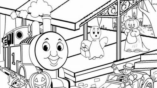 Thomas i Przyjaciele: Halloweenowa Kolorowanka dla Dzieci
