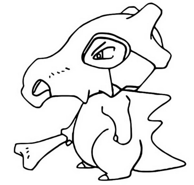 Kolorowanka z Pokémonem Cubone - Kreatywna Zabawa dla Każdego
