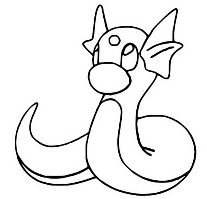 Dratini - Kolorowanka do Druku dla Kreatywnych