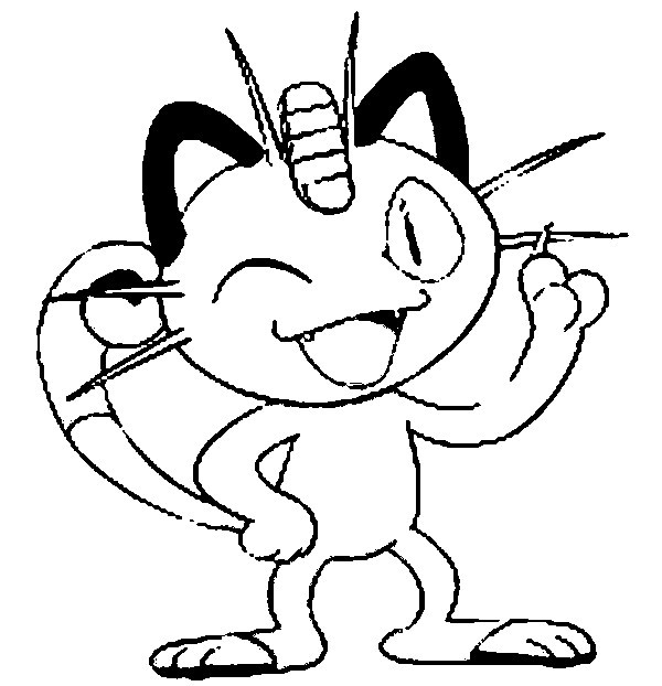 Kolorowanka Meowth do Druku – Kreatywna Zabawa dla Dzieci