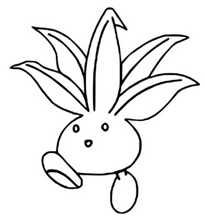 Kolorowanka Oddish do Druku - Kreatywna Zabawa dla Małych i Dużych