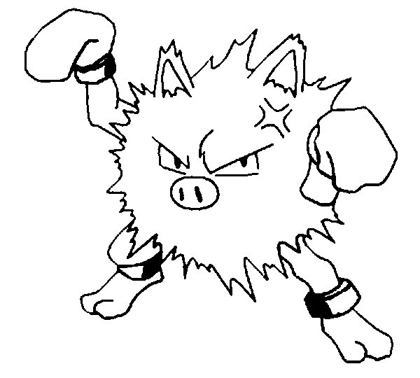 Kolorowanka Pokemon Primeape - Kreatywna Zabawa dla Dzieci