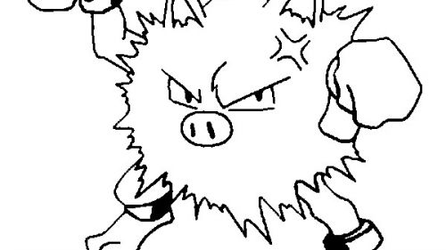 Kolorowanka Pokemon Primeape - Kreatywna Zabawa dla Dzieci