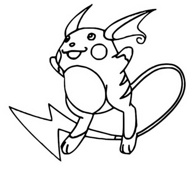 Kolorowanka Pokemon - Radosny Skok Pikachu