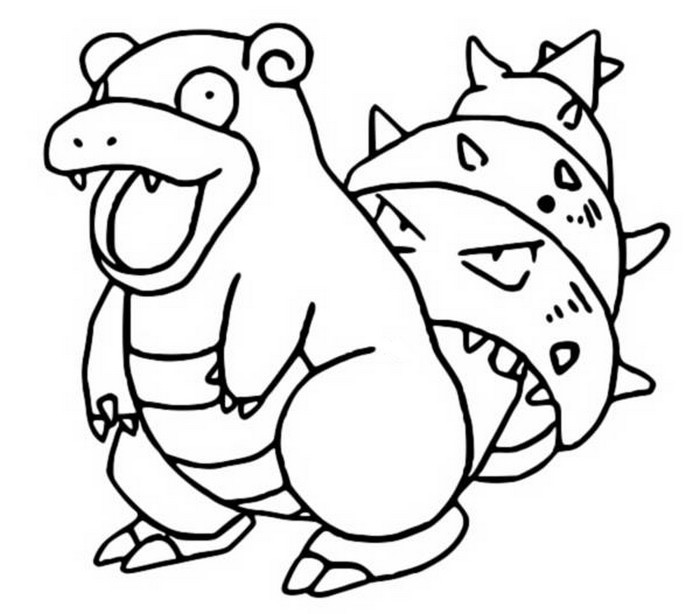 Kolorowanka Pokémon Slowbro - Kreatywna Zabawa dla Fanów