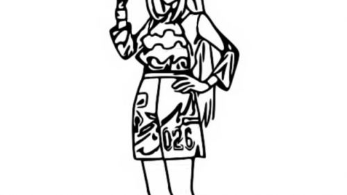 Elegancka Postać z Kapeluszem - Kolorowanka do Druku