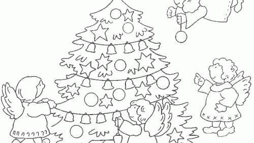 Magiczna Świąteczna Kolorowanka z Aniołkami i Choinką - Pobierz i Koloruj