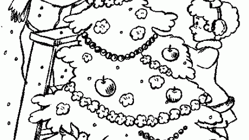 Świąteczna Kolorowanka: Dzieci Dekorujące Choinkę - Kreatywna Zabawa na Zimowe Wieczory