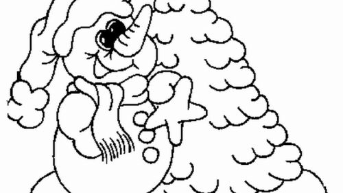 Świąteczna Kolorowanka z Bałwankiem i Choinką do Druku