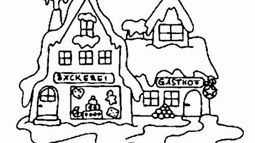 Zimowa Kolorowanka do Wydruku: Magiczny Domek w Śniegu