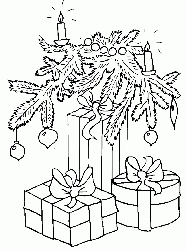 Kolorowanka Świąteczna z Prezentami pod Choinką - Pobierz i Koloruj Online