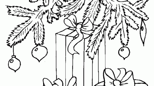 Kolorowanka Świąteczna z Prezentami pod Choinką - Pobierz i Koloruj Online