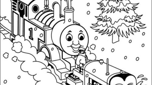 Kolorowanka: Pociąg w Zimowym Krajobrazie - Relaks i Kreatywność