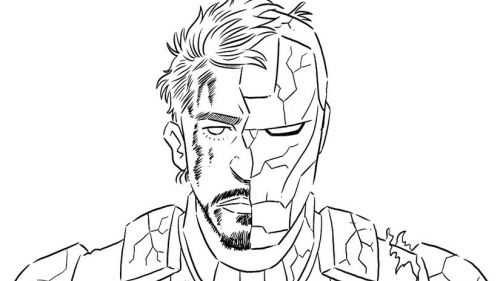 Kolorowanka Superbohatera z Kontrastującymi Połówkami Twarzy do Druku