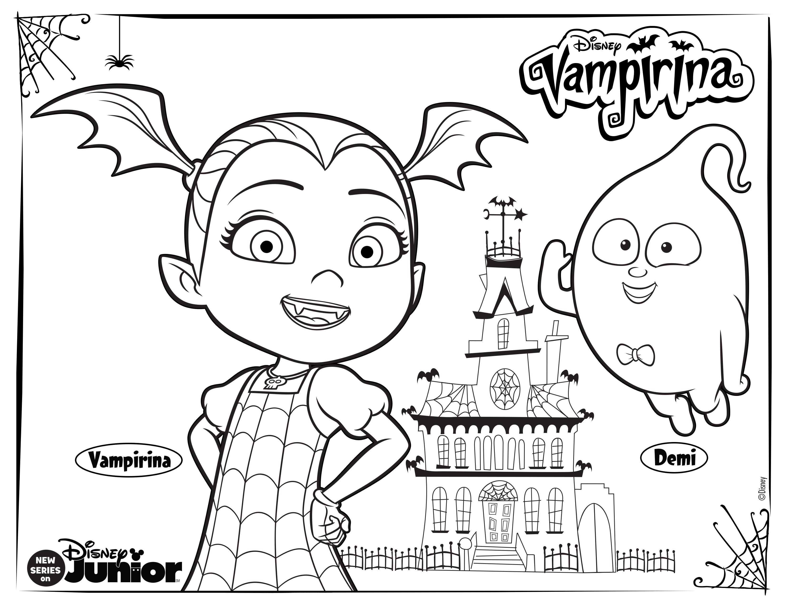 Kolorowanka Vampirina i Demi w Zamku Strachu