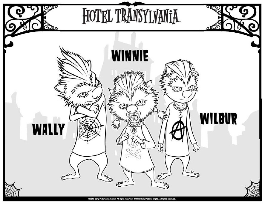 Kolorowanka z Hotelu Transylwania: Odkryj Świat Winnie, Wally i Wilbura